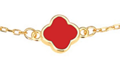 Gabi Rielle Scarlet Clover Station Necklace In Gold