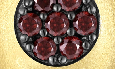 Shop Lafonn Simulated Diamond Button Stud Earrings In Chocolate
