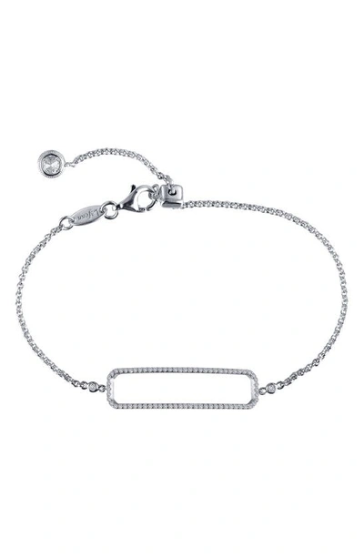 Shop Lafonn Classic Open Rectangle Simulated Diamond Bracelet In White