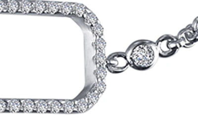 Shop Lafonn Classic Open Rectangle Simulated Diamond Bracelet In White