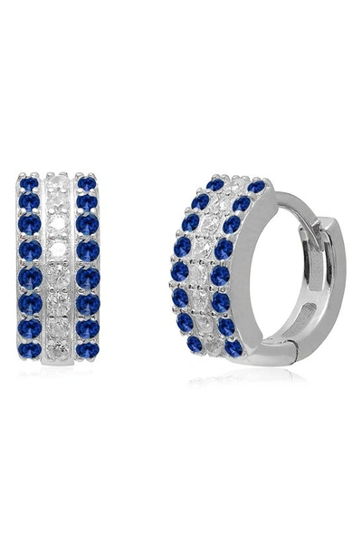 Gabi Rielle Sterling Silver Maison Moonlight Cz Pavé Huggie Hoop Earrings In Silver