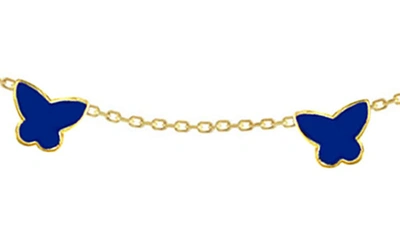 Gabi Rielle 14k Gold Plate Sterling Silver Butterfly Enamel Choker Necklace In Gold