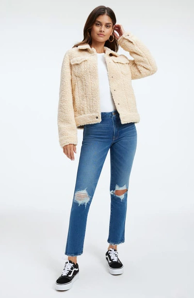 Good American Good Curve High Waist Distressed Straight Leg Jeans In Indigo337