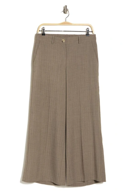Shop Adrianna Papell Wide Leg Pants In Fade Olive Ivory Shadow Stripe
