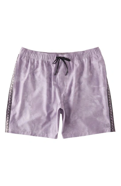 Shop Billabong Surftrek Elastic Waist Shorts In Purple Ash