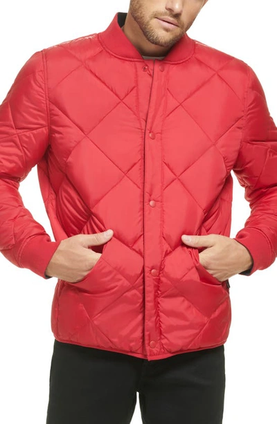 Shop Calvin Klein Reversible Quilted Jacket In Deep Red