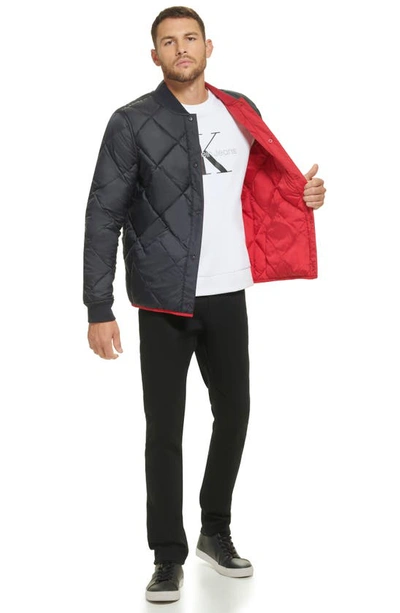 Shop Calvin Klein Reversible Quilted Jacket In Deep Red