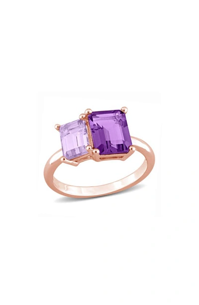 Shop Delmar Octagon Amethyst Ring In Purple