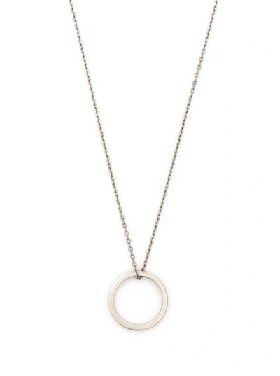 Shop Maison Margiela Necklace With Ring Charm In Silver Woman In Grey