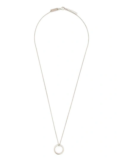 Shop Maison Margiela Necklace With Ring Charm In Silver Woman In Grey