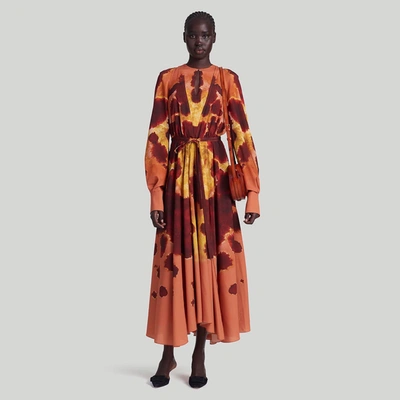 Shop Altuzarra 'peirene' Dress In Orange Ochre Ladybug