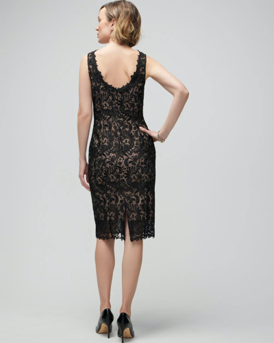 Shop White House Black Market Illusion Neck Lace Sheath Dress In Black