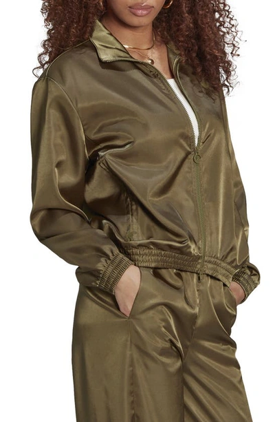 Adidas Originals Originals Satin Track Top In Focus Olive