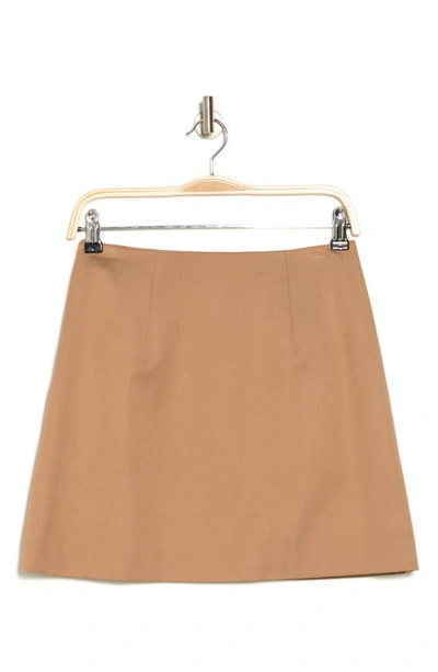 Shop Theory High Waist Cotton Miniskirt In Bright Camel