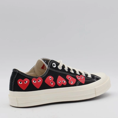 Shop Comme Des Garçons Play X Converse Black Cotton Sneakers In Nero