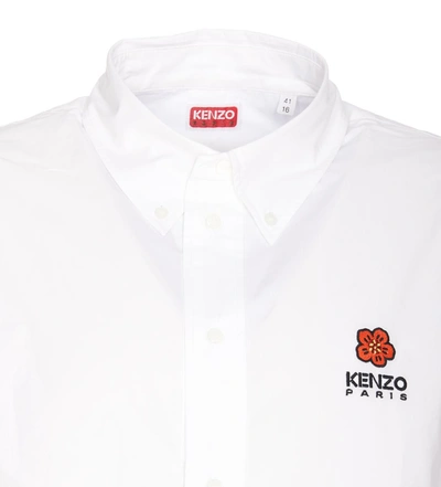 Shop Kenzo Shirts In Bianco