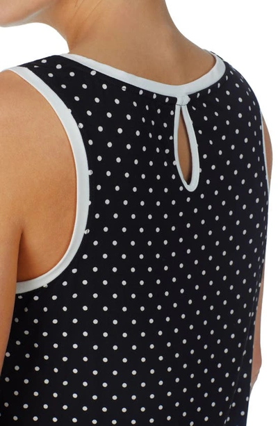 Shop Kate Spade Sleeveless Short Pajamas In Black Ivory Dot