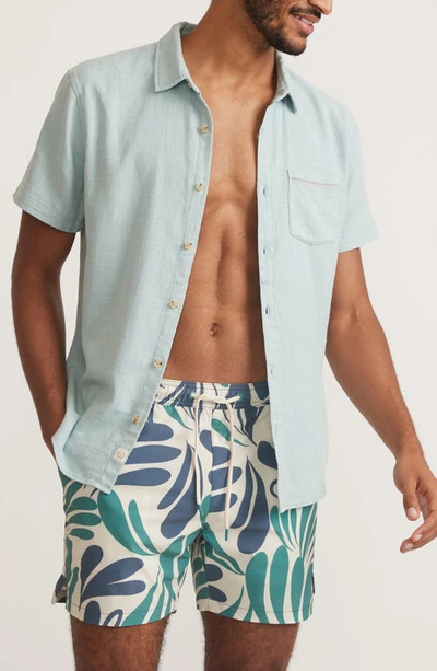 Shop Marine Layer Abstract Floral Swim Trunks In Cool Abstract Floral
