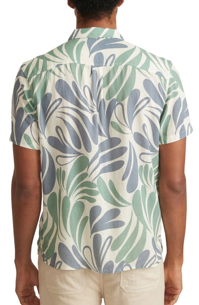 Shop Marine Layer Resort Linen Blend Camp Shirt In Cool Abstract Floral