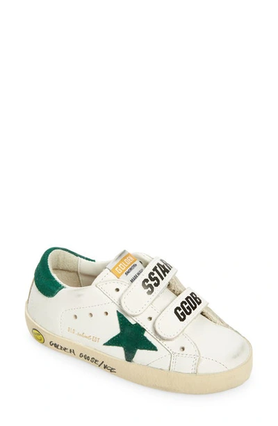 Shop Golden Goose Kids' Old School Sneaker In White/ Green