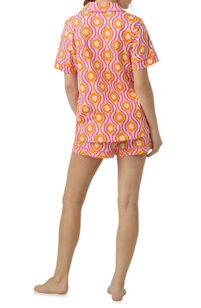Shop Bedhead Pajamas Print Stretch Organic Cotton Jersey Short Pajamas In Flower Swirl