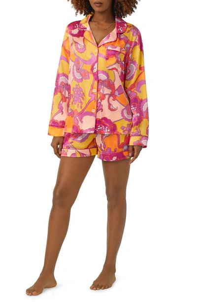Shop Bedhead Pajamas Print Silk Short Pajamas In Apache Bloom