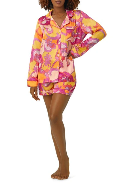 Shop Bedhead Pajamas Print Silk Short Pajamas In Apache Bloom
