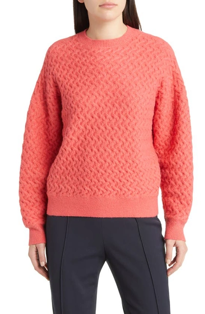 Shop Ted Baker Morlea Cable Crewneck Sweater In Coral