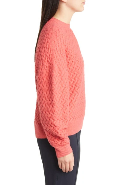 Shop Ted Baker Morlea Cable Crewneck Sweater In Coral
