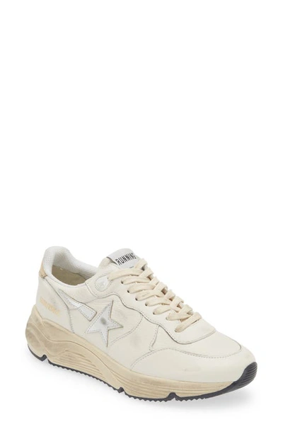 Shop Golden Goose Running Sole Sneaker In White/ Silver