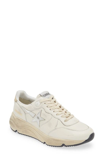 Golden Goose Running Sneaker In White/ Silver