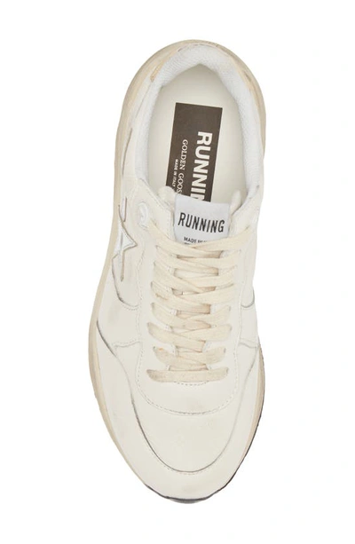 Shop Golden Goose Running Sole Sneaker In White/ Silver