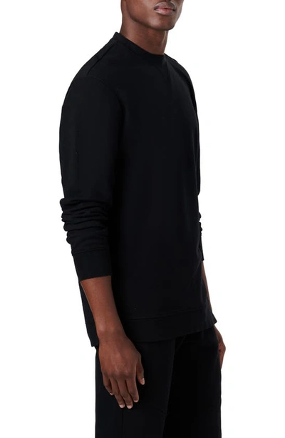 Shop Bugatchi Comfort Crewneck Cotton Sweatshirt In Black