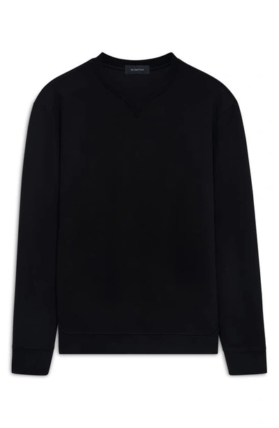 Shop Bugatchi Comfort Crewneck Cotton Sweatshirt In Black