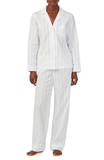 Shop Lauren Ralph Lauren Shadow Stripe Pajamas In White