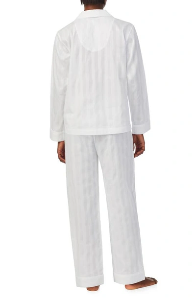 Shop Lauren Ralph Lauren Shadow Stripe Pajamas In White