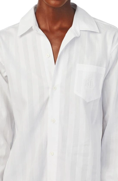 Shop Lauren Ralph Lauren Shadow Stripe Sleepshirt In White
