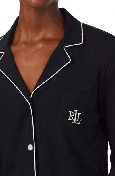 Shop Lauren Ralph Lauren Monogram Pajamas In Black