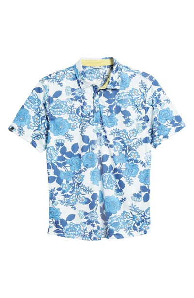 Shop Swannies Bailey Floral Golf Polo In Blue