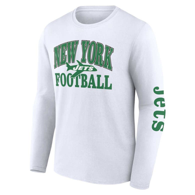 Shop Fanatics Branded White/kelly Green New York Jets Throwback T-shirt Combo Set