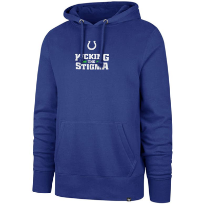 Shop 47 ' Royal Indianapolis Colts Not All Pain Can Be Seen Kicking The Stigma Pullover Hoodie