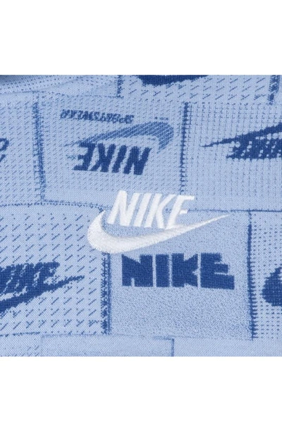 Shop Nike Kids' Logo Print Fleece Hoodie In Light Armory Blue