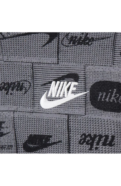 Shop Nike Kids' Logo Print Fleece Hoodie In Smoke Grey
