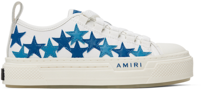 Shop Amiri Kids White & Blue Stars Court Sneakers