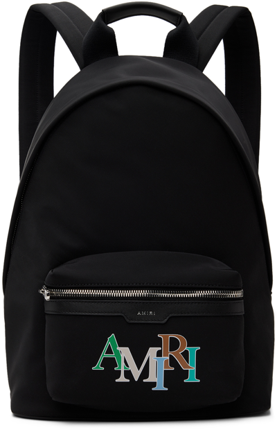 Shop Amiri Kids Black Staggered Backpack