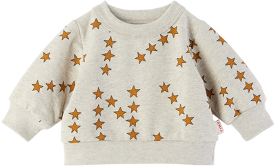 Shop Tinycottons Baby Gray Tiny Stars Sweatshirt In Light Grey Heather