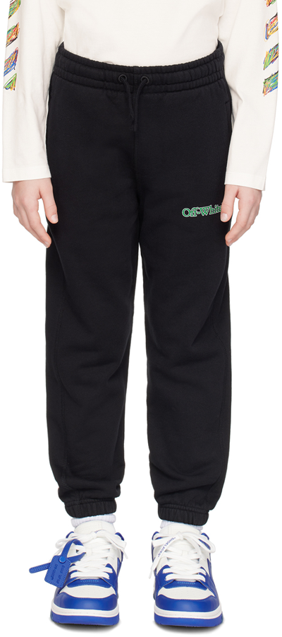 Shop Off-white Kids Black Big Bookish Sweatpants In Black Green