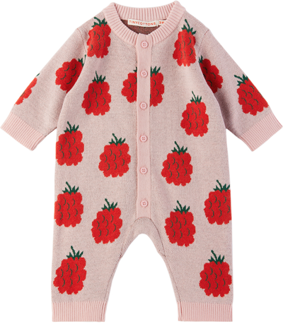Shop Tinycottons Baby Pink Raspberries Jumpsuit