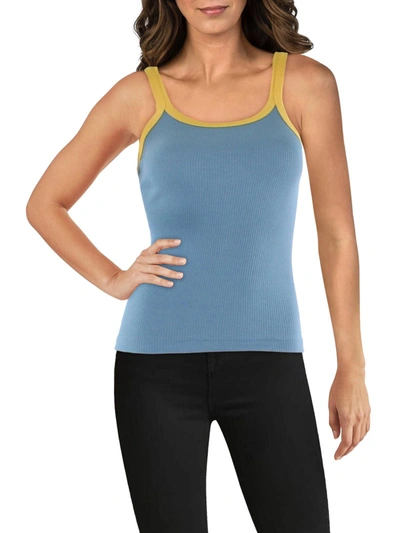 Shop Re/done Womens Knit Cotton Tank Top In Blue