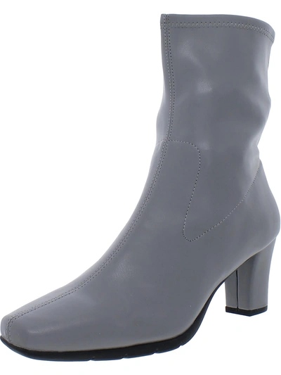 Shop Aerosoles Cinnamon Womens Faux Leather Comfort Insole Dress Boots In Grey